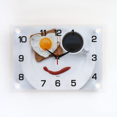 Часы настенные, серия: Кухня, &quot;Завтрак&quot;, плавный ход, 25 х 35 см