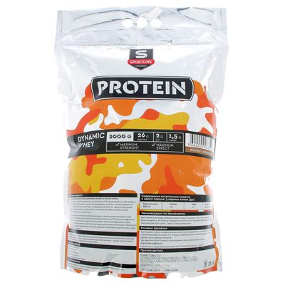 Протеин SportLine Dynamic Whey Protein 85%, Двойной школад, спортивное питание, 3000 г