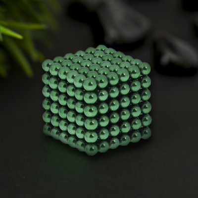 Антистресс магнит &quot;Неокуб&quot; 216 шариков d=0,5 см (зелёный)