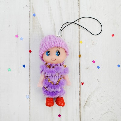 Брелок «Куколка», в шапочке и шарфе, цвета МИКС
