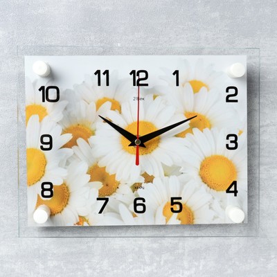 Часы настенные, серия: Цветы, &quot;Ромашки&quot;, 20х26 см  микс
