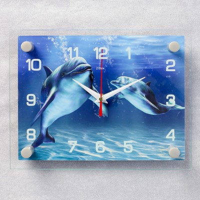 Часы настенные, серия: Море, &quot;Дельфины&quot;, 20х26  см, микс