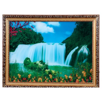 Световая картина &quot;Водопад и цветы&quot; 60*50 см