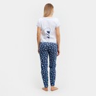 Комплект женский (футболка, брюки) Матроскин, цвет белый, размер 44