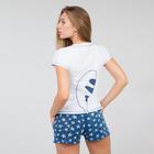 Комплект женский (футболка, шорты) «Бонифаций», цвет белый/синий, размер 44