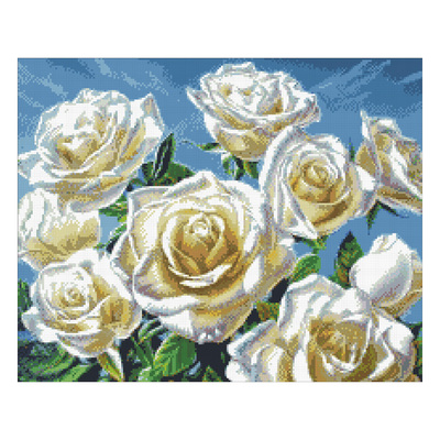 Набор алмазной вышивки «Белые розы»