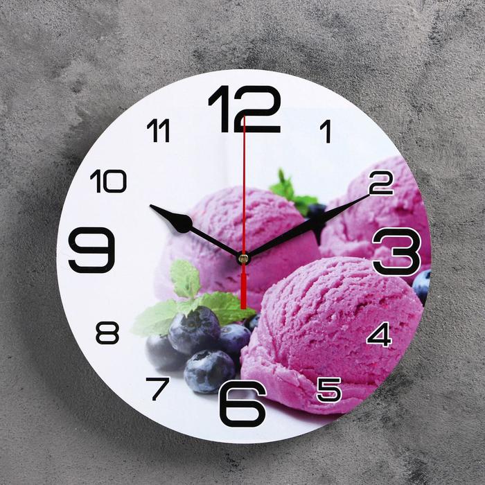 Часы настенные, серия: Кухня, &quot;Черничное мороженое&quot;, 24  см, микс