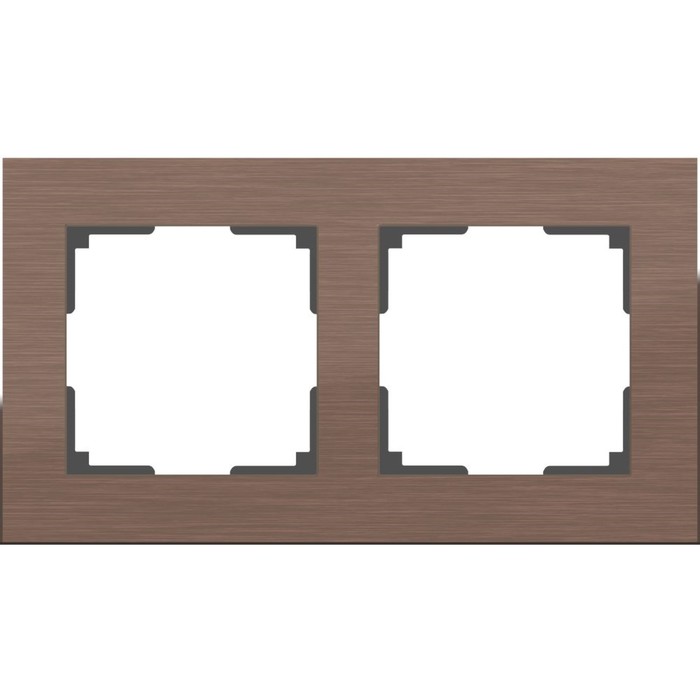 Рамка на 2 поста  WL11-Frame-02, цвет коричневый алюминий