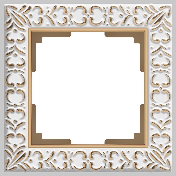Рамка на 1 пост  WL07-Frame-01, цвет белое золото
