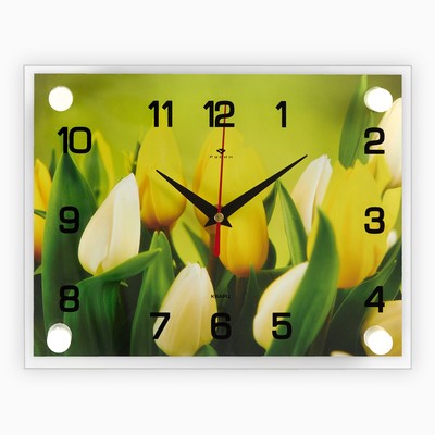 Часы настенные, серия: Цветы, &quot;Тюльпаны&quot;, 20х26 см  микс