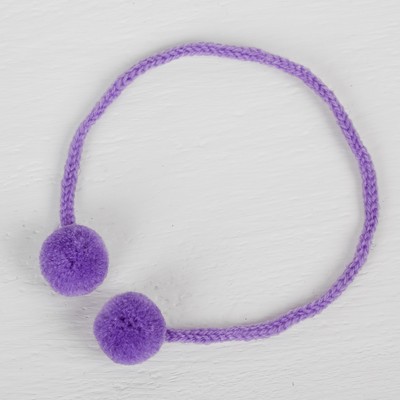 Декоративный элемент на верёвочке 2 шарика, d= 1,5 см, набор 6 шт., цвет фиолетовый