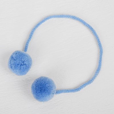 Декоративный элемент на верёвочке 2 шарика, d= 3 см, набор 4 шт., цвет голубой