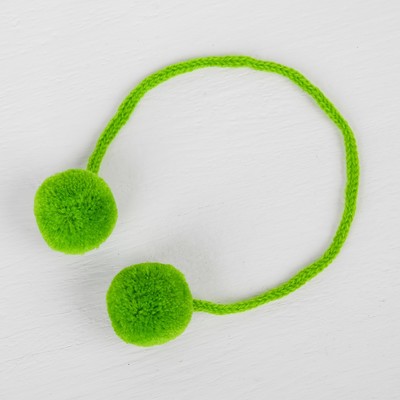 Декоративный элемент на верёвочке 2 шарика, d= 3 см, набор 4 шт., цвет зелёный