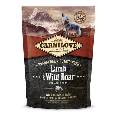 Cухой корм Carnilove Lamb Wild Boar для собак, беззерновой, ягнен, дикий кабан, 1,5 кг