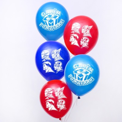 Воздушные шары «С Днем Рождения», Мстители, 5 шт., 12&quot;