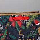 Пакет крафтовый вертикальный «Новогодний лес», ML 23 × 27 × 11.5 см