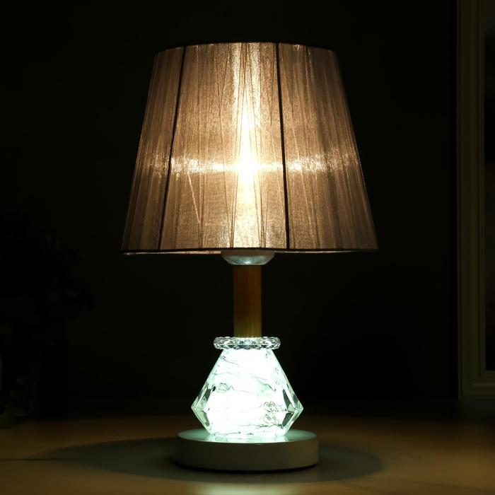 Лампа настольная с подсветкой 16228/1GR Е27 40Вт бело-серый 21х21х33,5 см