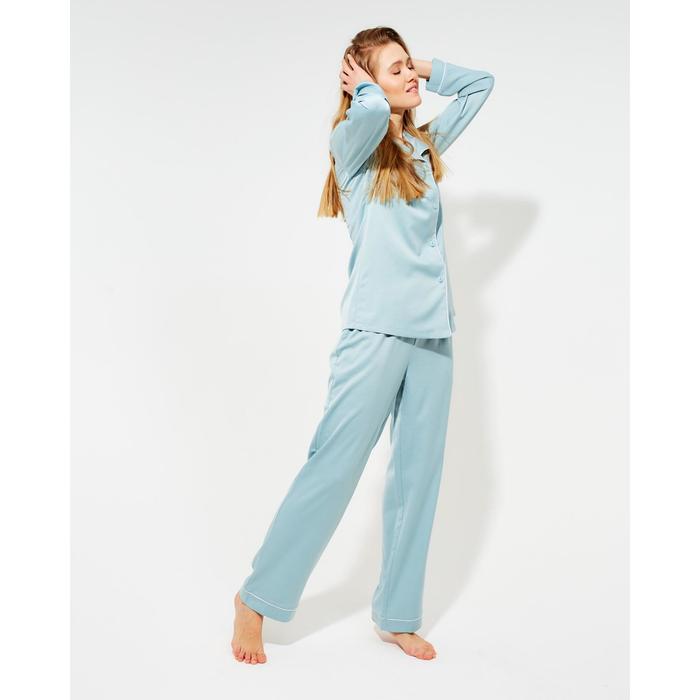 Пижама женская (сорочка, брюки) MINAKU: Light touch цвет голубой, р-р 52