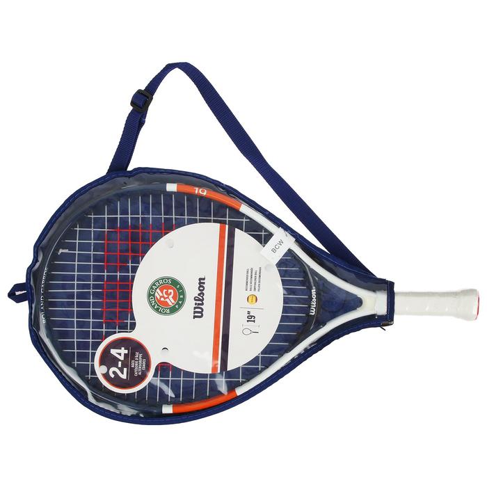 Ракетка для большого тенниса Wilson Roland Garros Elite 19, для 2-4 лет, алюминий, со струнами