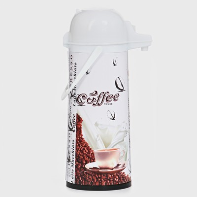 Кофейник-термос с помпой &quot;Кофе с молоком&quot;, 1.8 л, сохраняет тепло 4 ч, 36 х 29 см