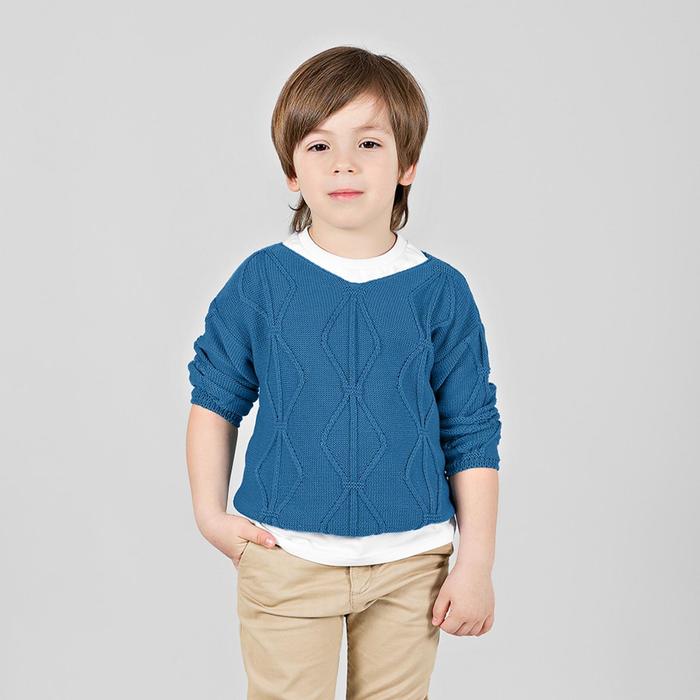 Джемпер для мальчика «Basic», рост 140 см, цвет голубой