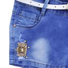 Джинсовые шорты для девочек, рост 158 см, цвет голубой