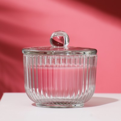 Ароматическая свеча в стакане БЛОМДОРФ, пион, 9 см, 20 ч, розовый