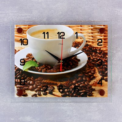 Часы настенные, серия: Кухня, &quot;Чашка кофе&quot;, 20х26  см, микс