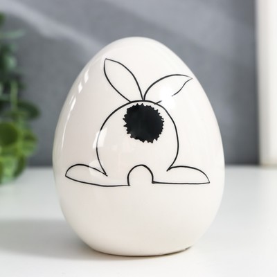 Сувенир керамика яйцо &quot;Заячий хвостик&quot; 6,3х6,3х9 см