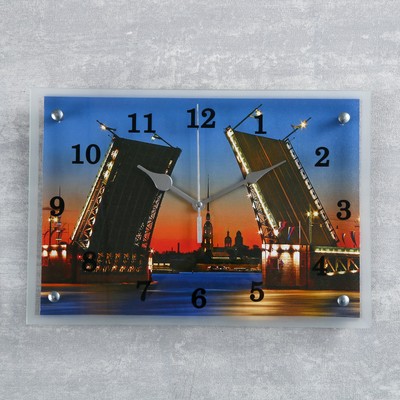 Часы настенные, серия: Город, &quot;Мост&quot;, 25х35 см