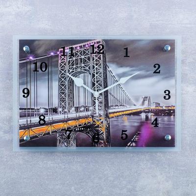 Часы настенные, серия: Город, &quot;Мост подвесной&quot;, 25х35  см