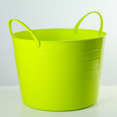 Корзина для белья мягкая, 17 л, 33×33×24,5 см, цвет ярко-зелёный