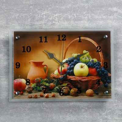 Часы настенные, серия: Кухня, &quot;Корзинка фруктов&quot;, 25х35 см