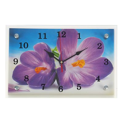Часы настенные, серия: Цветы, &quot;Сиреневые цветы&quot;, 20х30  см, микс