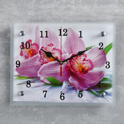 Часы настенные, серия: Цветы, &quot;Орхидея&quot;, 20х25  см, микс