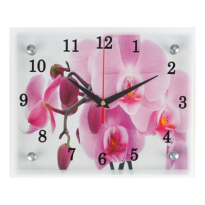 Часы настенные, серия: Цветы, &quot;Орхидея&quot;,20х25  см, микс