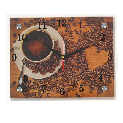 Часы настенные, серия: Кухня, &quot;Чашка кофе&quot;, 20х25  см, микс