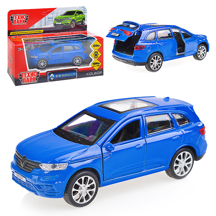 Машина металл Renault Koleos 12см, (открыв. двери, синий) инерц, в коробке 