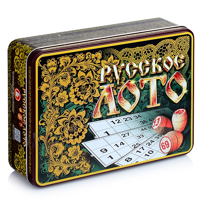 Фото к товару Лото Русское "Русские узоры" (жестяная коробка) Лото Русское "Русские узоры" (жестяная коробка)