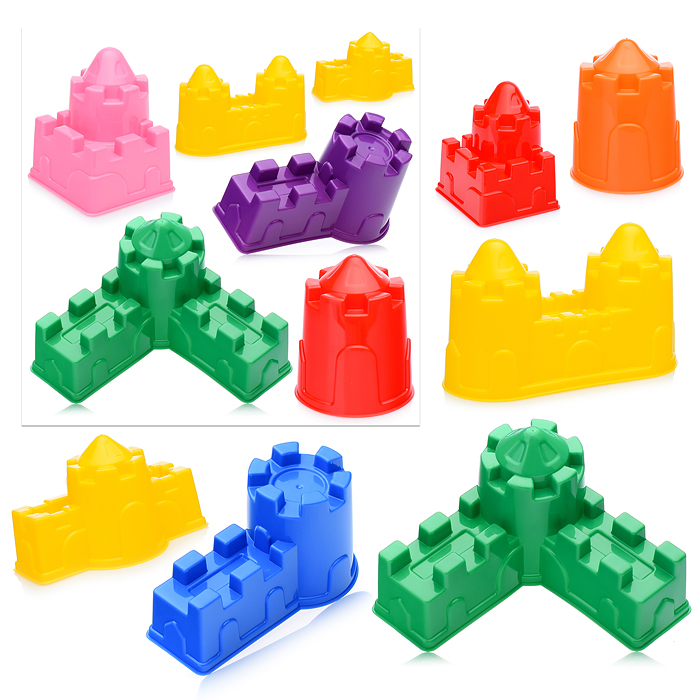 Набор №543: Формочки (замок мост + замок башня + замок стена с одной башней + замок стена с двумя ба Набор №543: Формочки (замок мост + замок башня + замок стена с одной башней + замок стена с двумя ба