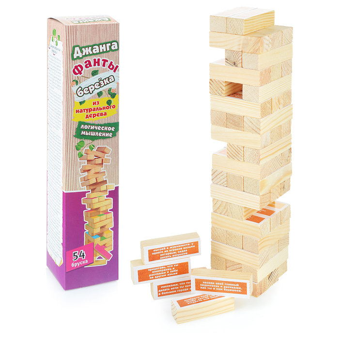 Настольная игра "Джанга-фанты березка" большая (из натурального дерева) Настольная игра "Джанга-фанты березка" большая (из натурального дерева)