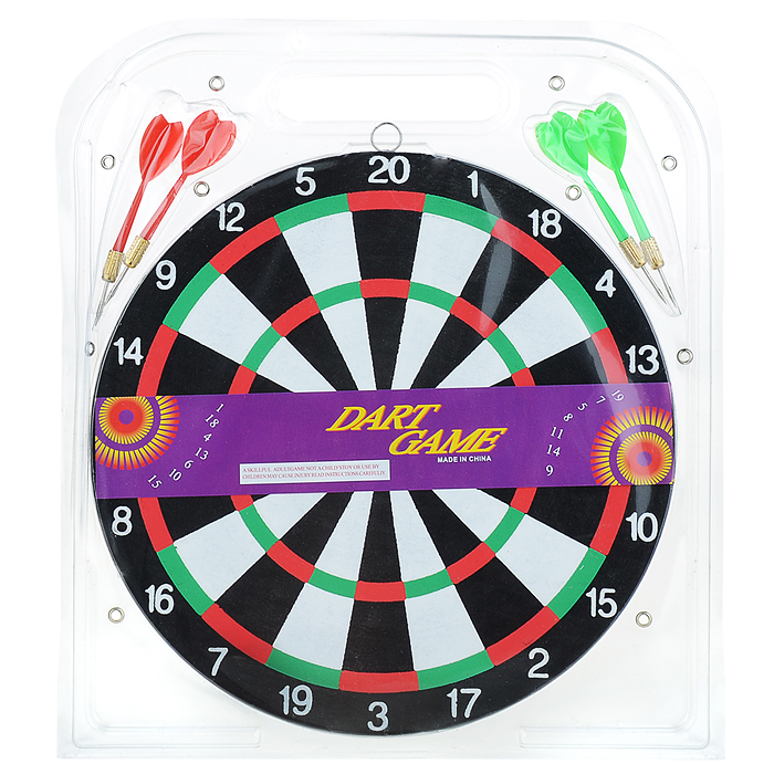 Дартс U035512Y "В яблочко" 4 дротика, dm28,5см Дартс U035512Y "В яблочко" 4 дротика, dm28,5см