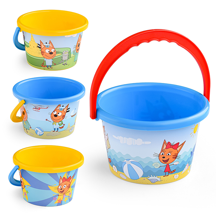 Ведро среднее с наклейкой "Три Кота" Ведро среднее с наклейкой "Три Кота"