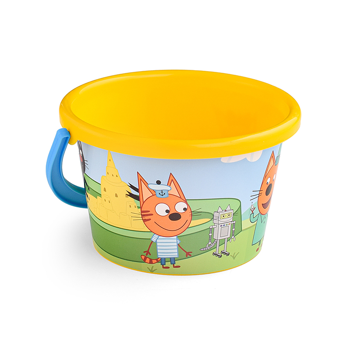 Фото к товару Ведро среднее с наклейкой "Три Кота" Ведро среднее с наклейкой "Три Кота"