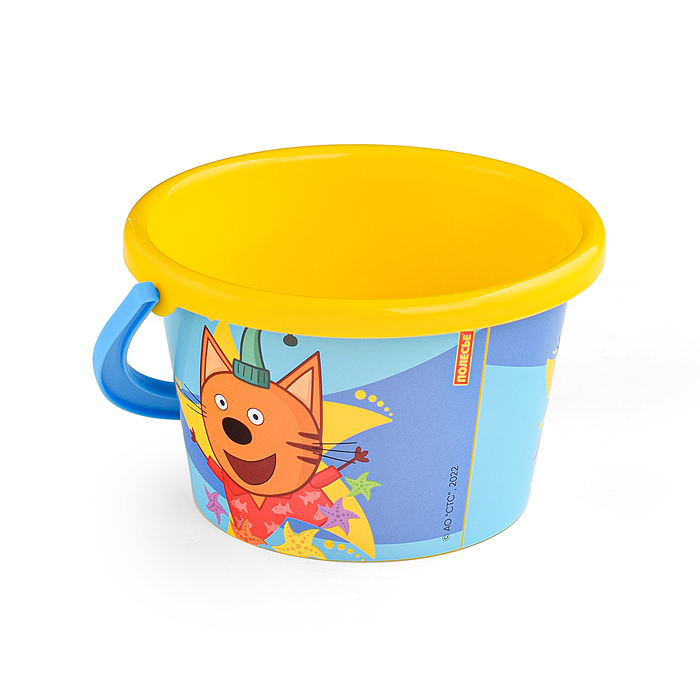 Фото к товару Ведро среднее с наклейкой "Три Кота" Ведро среднее с наклейкой "Три Кота"