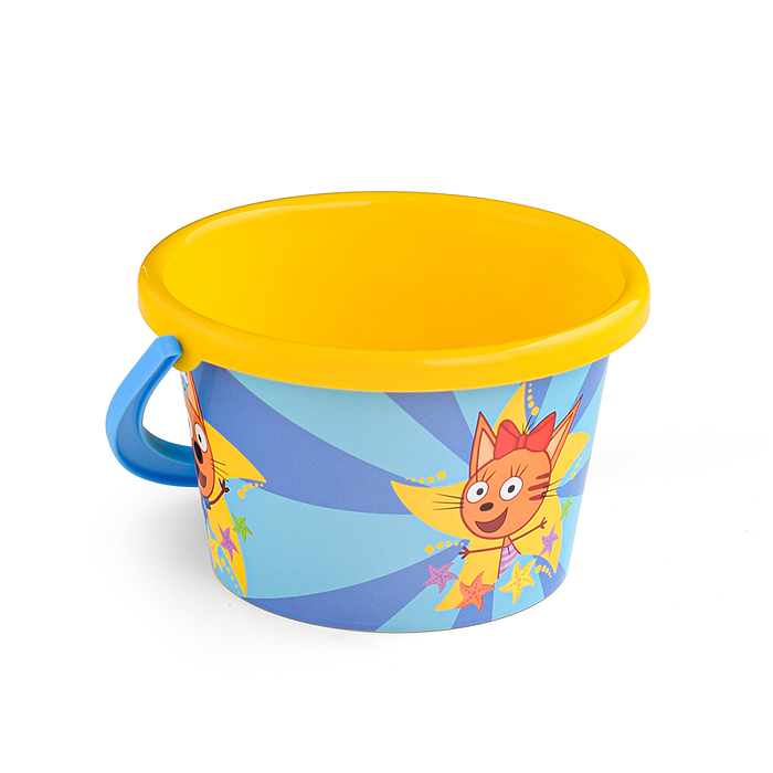 Фото к товару Ведро среднее с наклейкой "Три Кота" Ведро среднее с наклейкой "Три Кота"