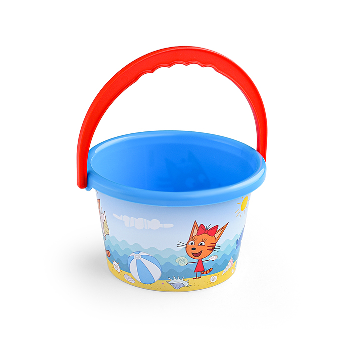 Фото к товару Ведро среднее с наклейкой "Три Кота" Ведро среднее с наклейкой "Три Кота"