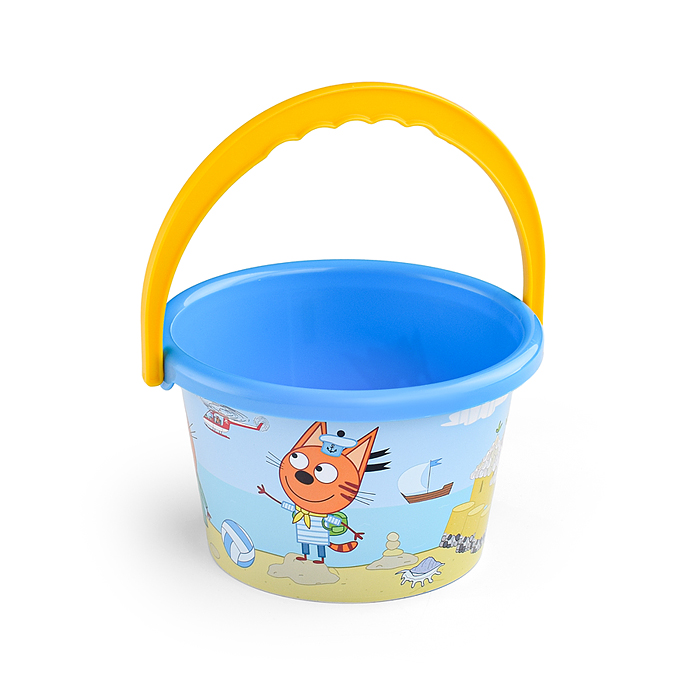 Фото к товару Ведро среднее с наклейкой "Три Кота" Ведро среднее с наклейкой "Три Кота"