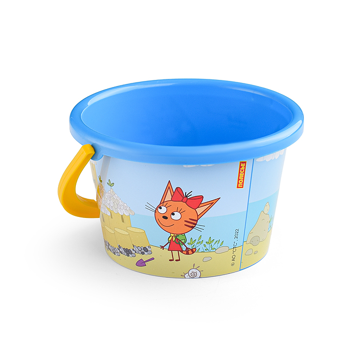 Фото к товару Ведро среднее с наклейкой "Три Кота" Ведро среднее с наклейкой "Три Кота"