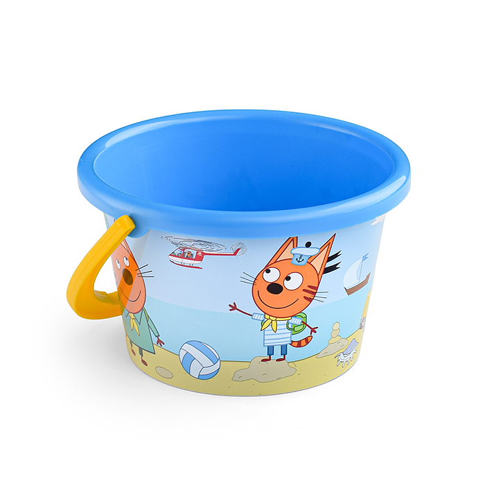 Фото к товару Ведро среднее с наклейкой "Три Кота" Ведро среднее с наклейкой "Три Кота"